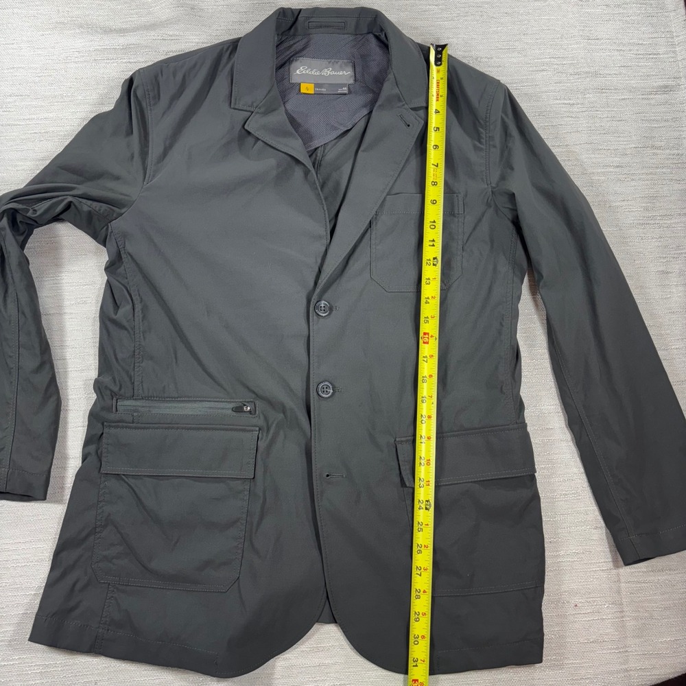 Eddie Bauer Travex Blazer Mens 44 Gray Sport Coat Jacket 3 Button Travel - Picture 4 of 10